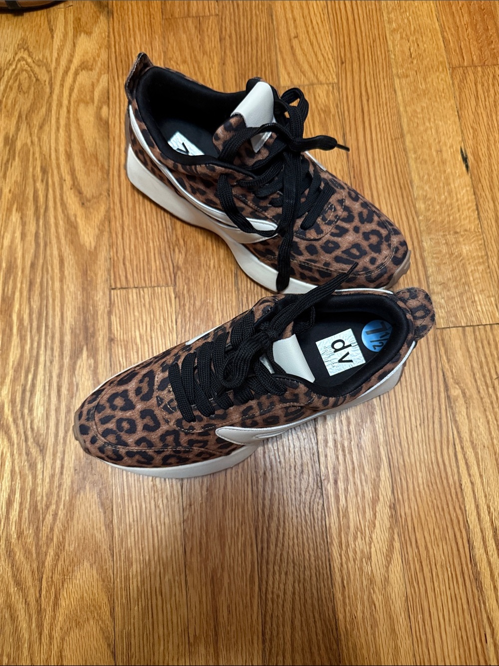 Women's Leopard Print Athletic Sneakers - Brown Size 7.5 NWOT